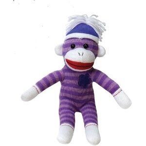 11" Cuddle Sock Monkey - Purple